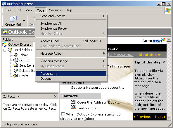 outlook express setup