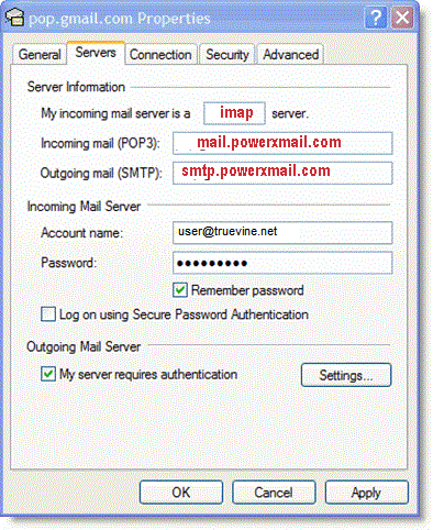 what is my mail server information